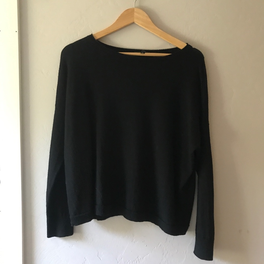 Eileen Fisher wide neck merino wool sweater | xs